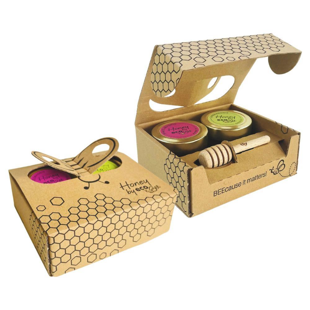 Honig im Glas mit Löffel