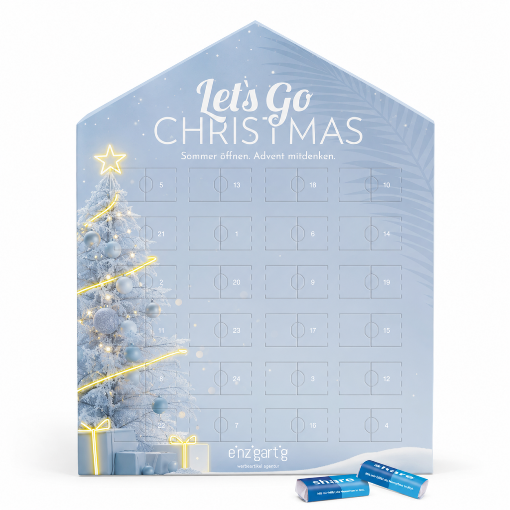 Adventskalender in Hausform für Kunden